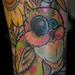 Tattoos - Owl and Flowers Color Tattoo - 59668